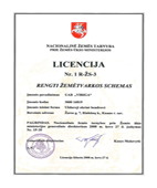 Licencija Nr. 1 R-ŽS-3 rengti žemėtvarkos schemas